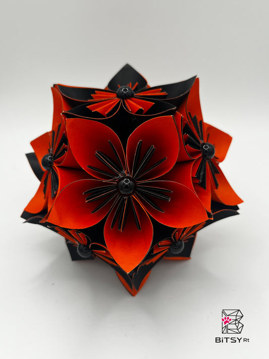 Mini Kusudama Origami Sphere - 4 inch Halloween Flower