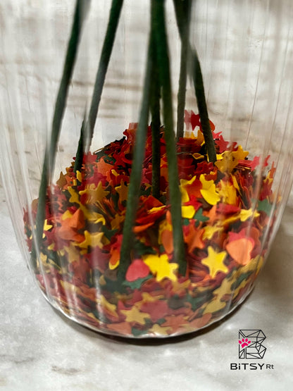 Handmade Origami Flower Bouquet - Fall Chinese Peonies, 6 Stems