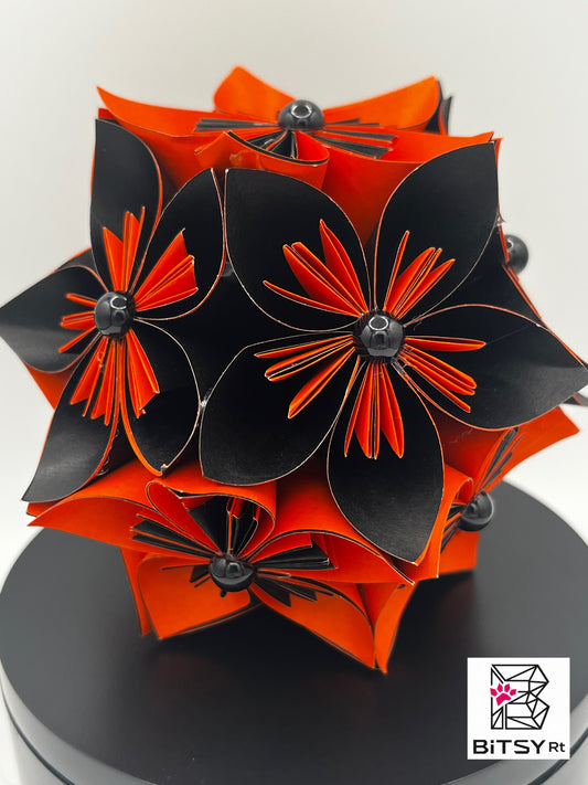 Mini Kusudama Origami Sphere - 4 inch Halloween Flower