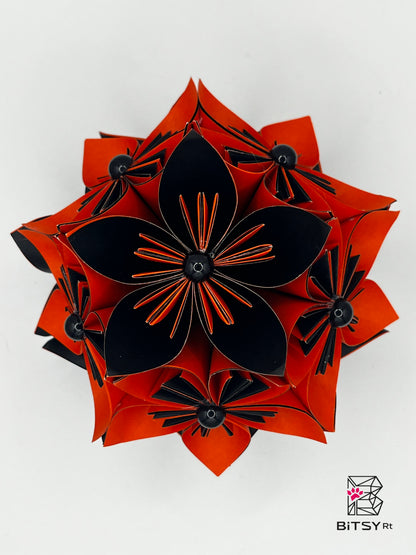 Mini Kusudama Origami Sphere - 4 inch Halloween Flower