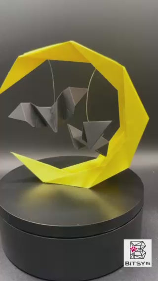Handmade Origami Bats with Moon