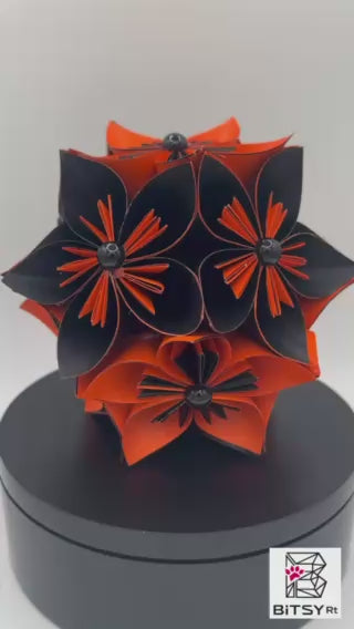 Mini Kusudama Origami Sphere - 4 inch Halloween Flower